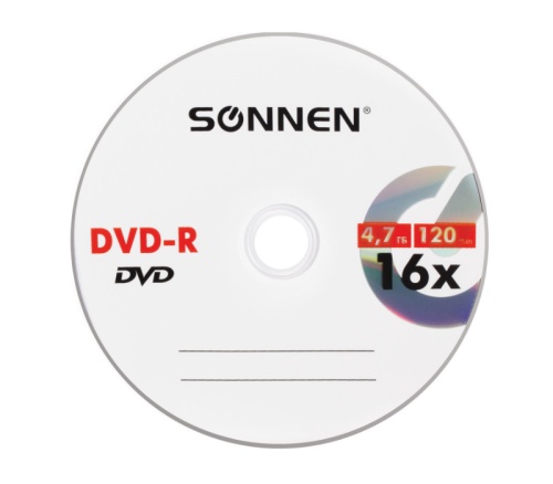 Диски DVD-R Sonnen, 4,7 Gb, 16x, Bulk, 512574 "Дава"