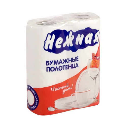 Бумага - полотенце 2-х слойные Нежная 2 рулона "Дава"