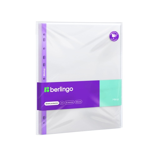Файлы с перфорацией А4 Berlingo Mirror SPm_A4030 30мкм глянцевые, (100шт) "Дава"