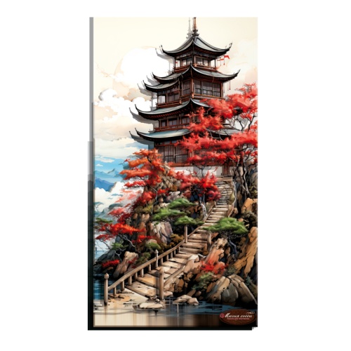 Набор для творчества Папертоль РТ150422 Пагода на скале. Лестница "Дава"