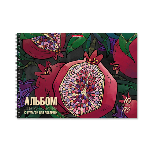 Альбом для акварели А4/10л на спирали 58589 Juicy Fruits, аквар.бумагой "Дава"