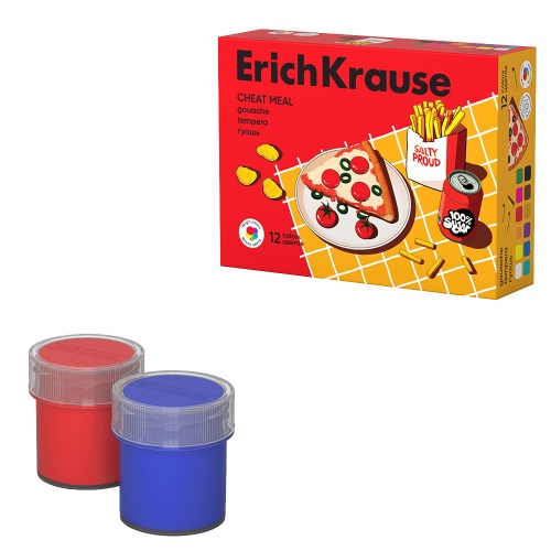 Гуашь 12цв 17мл ErichKrause 65442 Культ еды "Дава"