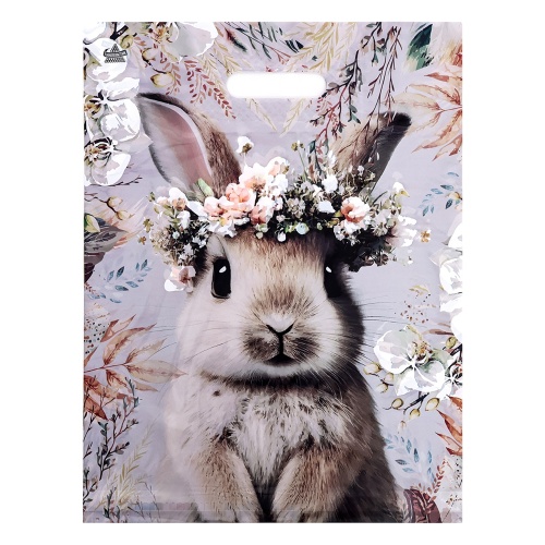 Пакет с вырубной ручкой 30*40см 60мкм 10346729 Летний Зайка "Дава"