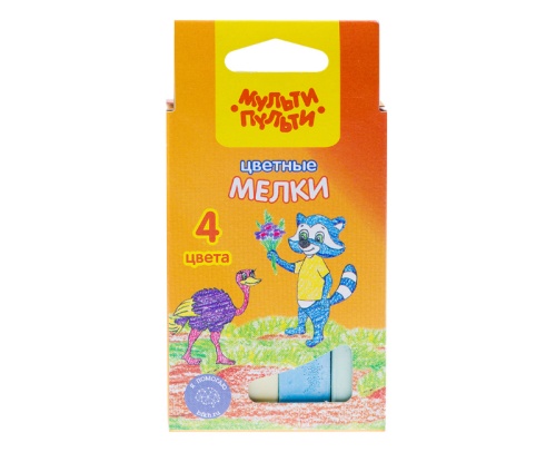 Мелки цветные  4шт Мульти-Пульти Енот в Австралии ЦМ_11128 "Дава"