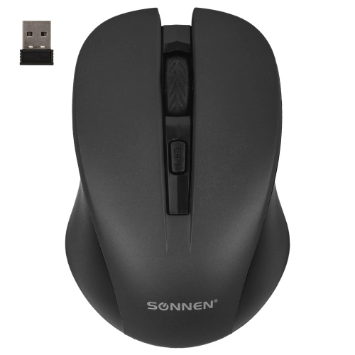 Мышь Sonnen V18, USB, беспроводная, 800/1200/1600 dpi, 4 кнопки, черная 513514 "Дава"