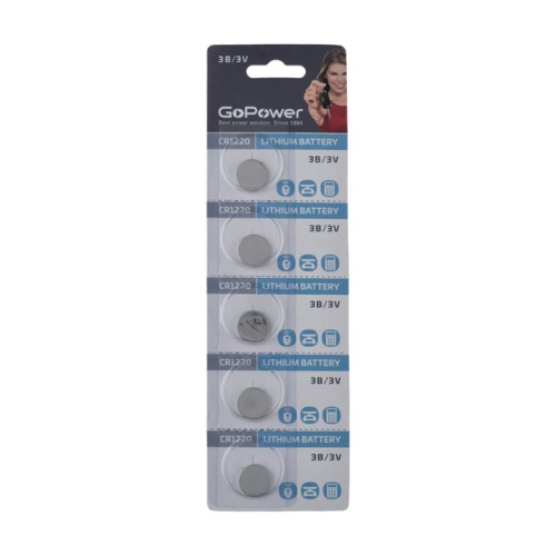 Батарейка GoPower CR1220 Lithium 3V "Дава"
