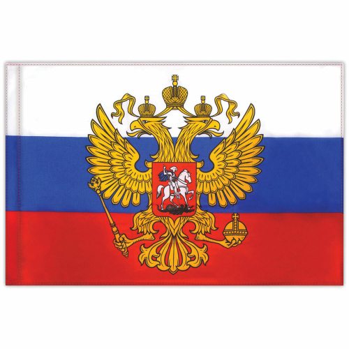 Флаг России 90*135 см с гербом Staff 550228 флажная сетка "Дава"