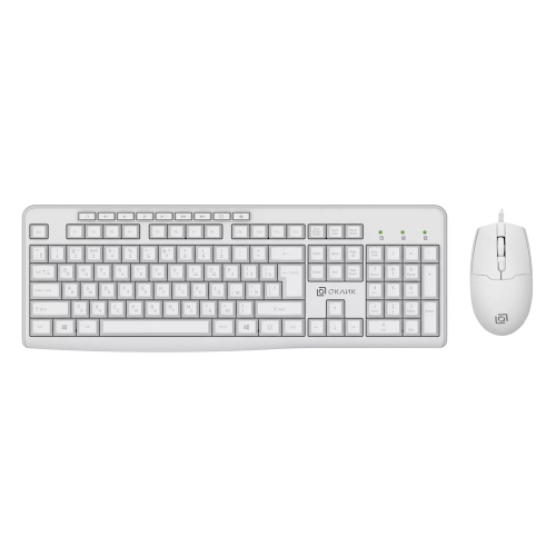 Набор клавиатура, мышь Oklick S650, USB, 1875257 белый "Дава"