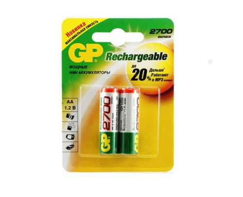 Аккумулятор GP (R06) 2700mAh (2шт) "Дава"