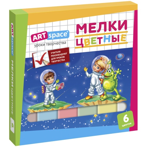 Мелки цветные  6шт ArtSpace 182718  "Дава"