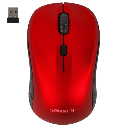 Мышь Sonnen V-111, USB, беспроводная, красная 513520 "Дава"
