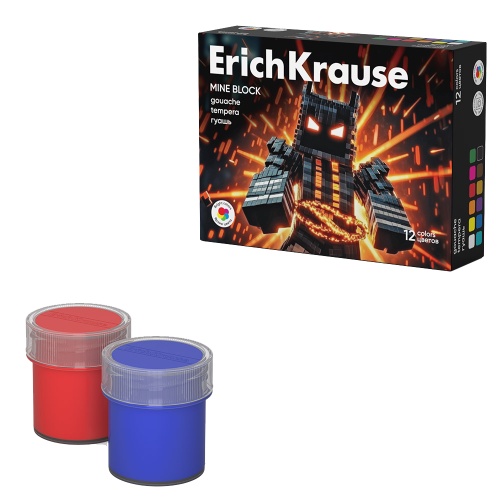 Гуашь 12цв 17мл ErichKrause 65196 Кубомир "Дава"