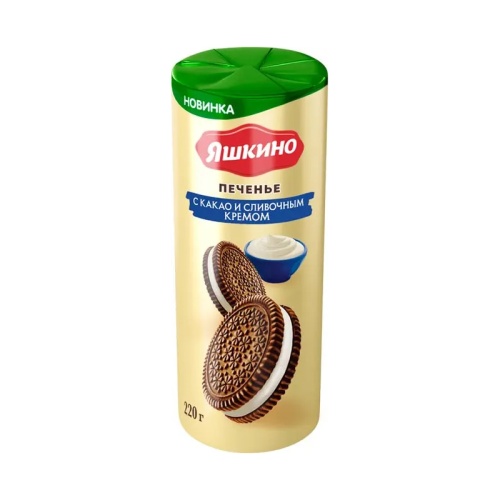 Печенье Яшкино Сэндвич 220г какао и сливочный крем "Дава"
