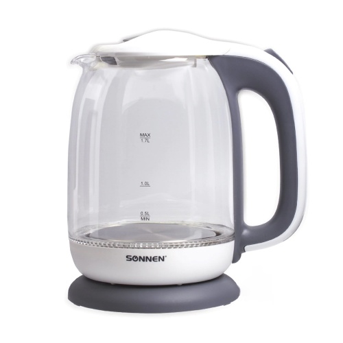 Чайник Sonnen KT-1792 454348 1,7л, 2200 Вт, закрытый нагревательный элемент, белый "Дава"