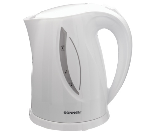 Чайник Sonnen KT-1758 453415 1,7л, 2200 Вт, закрытый нагревательный элемент, белый "Дава"