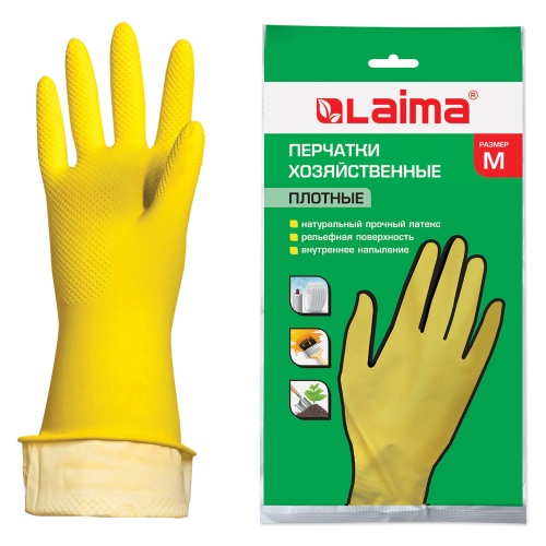 Перчатки латексные LAIMA Люкс 600555 размер M ЧЗ "Дава"