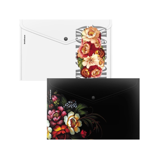 Папка-конверт на кнопке А4 ErichKrause 65214 Folk Motives ассорти "Дава"