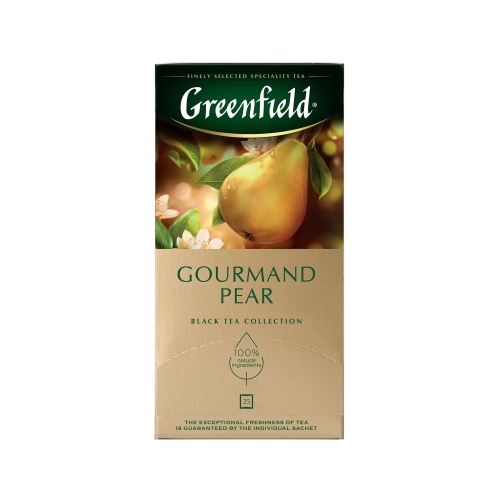 Чай Greenfield (Гринфилд)  25 пакетов 1,5г Gourmand Pear, черный "Дава"