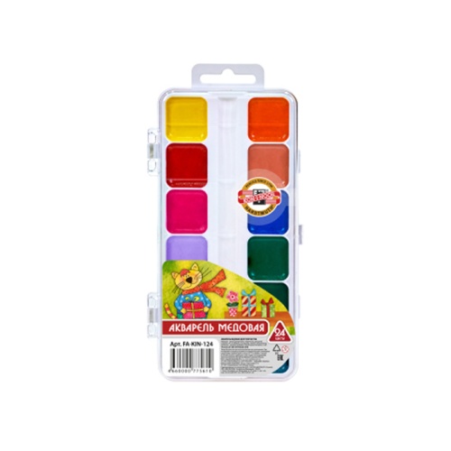 Краски акварель медовая 24 цв. Koh-I-Noor FA-KIN-124 без кисти "Дава"