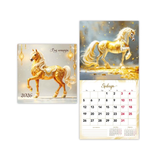 Календарь настенный 2026г перекидной на скобе 290*290мм 9521 Символ года "Дава"