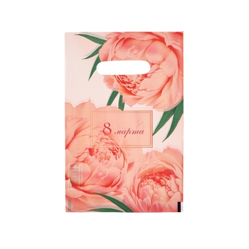 Пакет с вырубной ручкой 20*30см 30мкм 10082847 Очарование пиона "Дава"