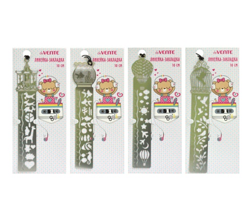 Закладка-линейка deVENTE 5091906 Черная серия металлическая "Дава"