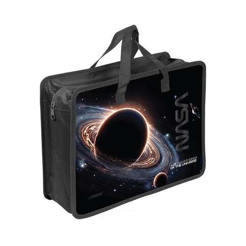 Папка с ручками на молнии ткань А4 deVENTE 8057605 Darkness of the Universe / Темнота Вселенной 10см "Дава"