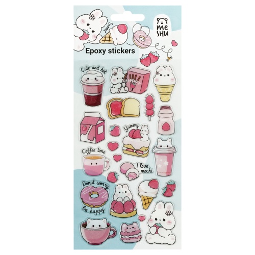 Наклейки гелевые Meshu MS_57669 10*23 см Приятное настроение / Sweet mood, с блестками "Дава"