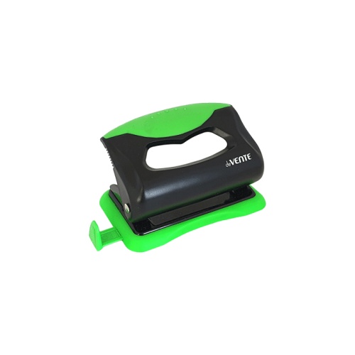 Дырокол deVENTE 4020000 MonoChrome до 10 листов, черный с зеленым "Дава"