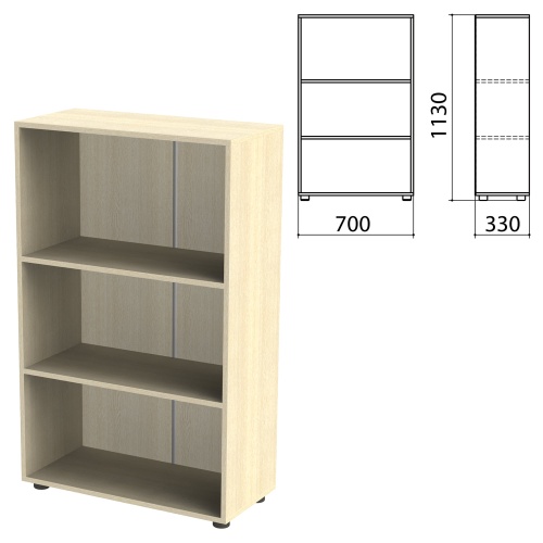 Шкаф (стеллаж) "Канц", 700х330х1130 мм, 2 полки, цвет дуб молочный, ШК39.15, 640543 "Дава"