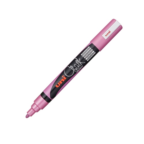Маркер меловой Uni Chalk PWE-5M 1.8- 2.5мм  металлик розовый "Дава"
