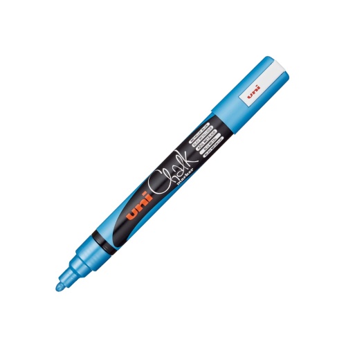 Маркер меловой Uni Chalk PWE-5M 1.8- 2.5мм  металлик синий "Дава"