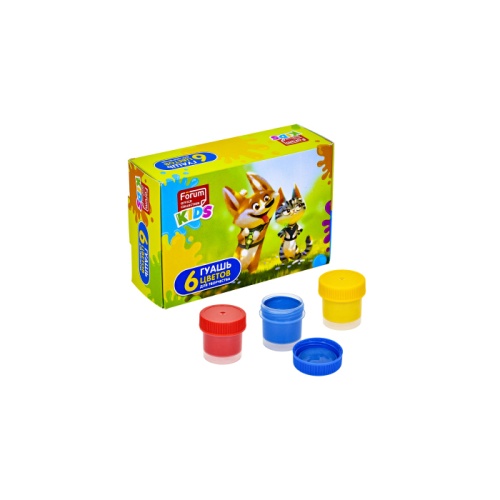 Гуашь  6цв 17мл FORUM Office Collection Kids Зверята FG-106-Zv "Дава"