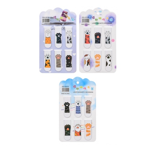 Закладка для книг магнитная Basir SQ-2019-1 Лапки 6шт "Дава"