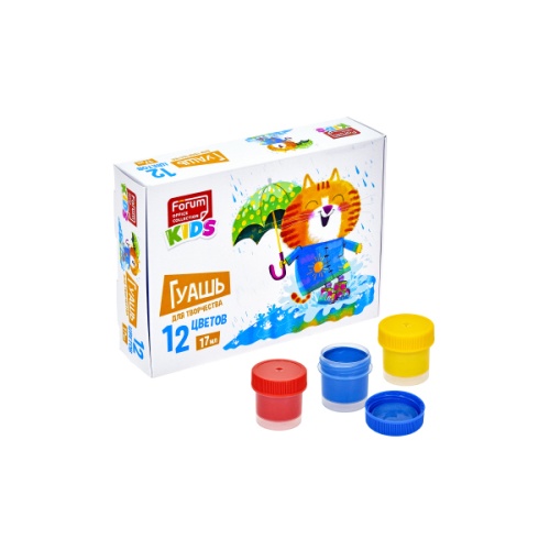 Гуашь 12цв 17мл FORUM Office Collection Kids Zoo FG-112-Zoo "Дава"