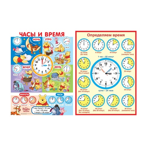 Плакат А2 Изучаем время "Дава"