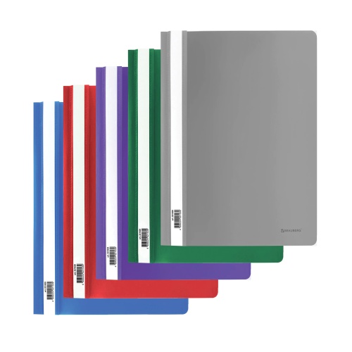 Папка-скоросшиватель с прозрачным листом А4 Brauberg 221820 ассорти "Дава"