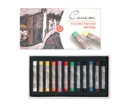 Пастель художественная 12цв Сонет, ЗХК Невская Палитра 7141223 "Дава"