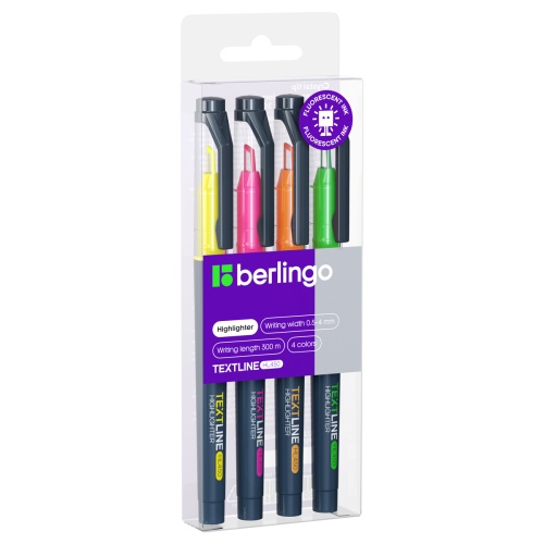 Текстмаркер 4шт.уп. Berlingo T4020 Textline HL450 "Дава"