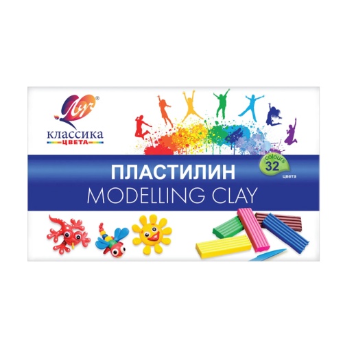 Пластилин 32цв/640г Луч Классика 31С2065-08, со стеком "Дава"