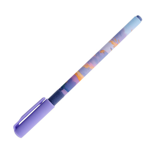 Ручка гелевая Lorex Slim Soft Grip LXGPSSG-FS2 Пушистое небо / Fluffy Sky 0,5мм черная "Дава"