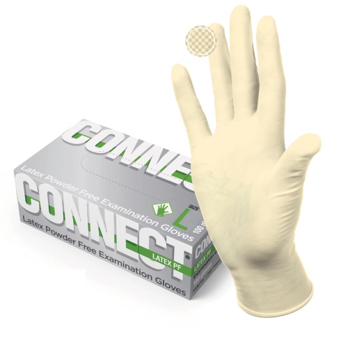 Перчатки латексные смотровые Connect L, (50пар) 631135 "Дава"