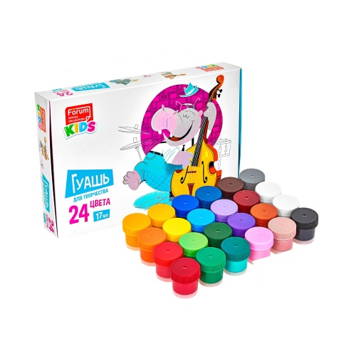 Гуашь 24цв 17мл FORUM Office Collection Kids Zoo FG-124-Zoo "Дава"