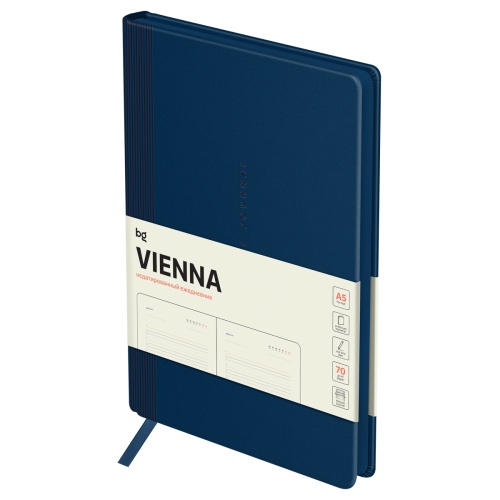 Ежедневник А5 145*205мм 136л BG DuA5_61264 Vienna. Dark blue, темно-синий "Дава"