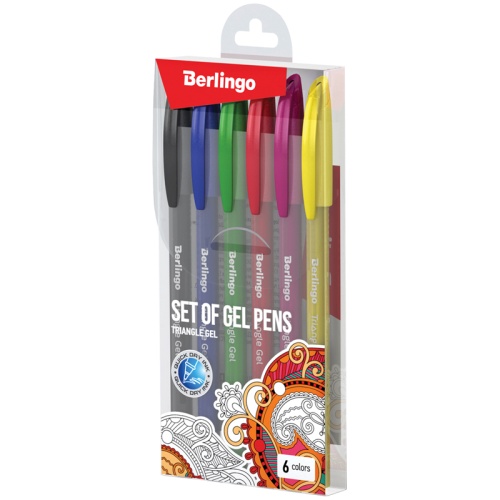 Набор гелевых ручек  6цв. Berlingo CNg_20206 Triangle Gel "Дава"